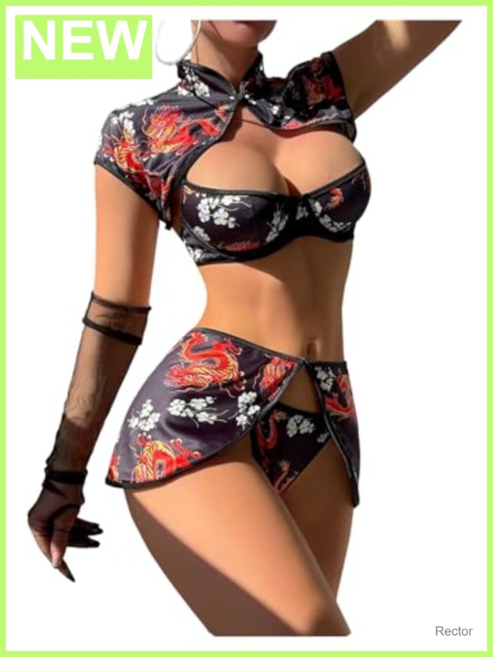Women's 4 Piece Anime Cosplay Lingerie Qipao Set